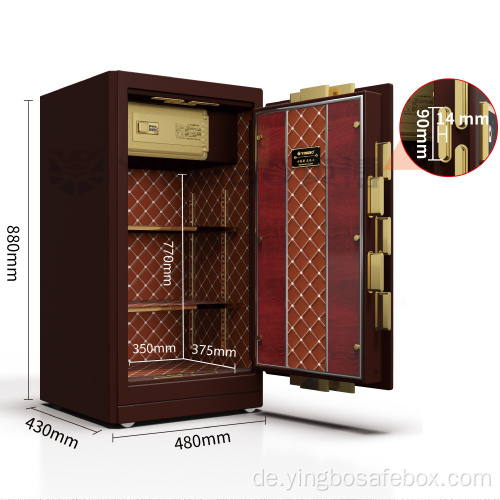 Yingbo -Fingerabdruck Doppelalarm Luxus Innenräume Safe Box